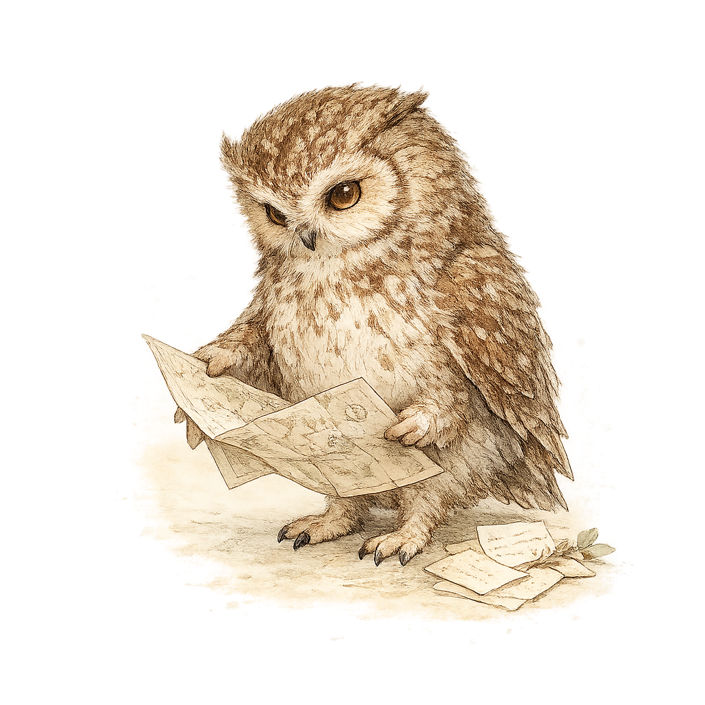 先回りフクロウのイラスト