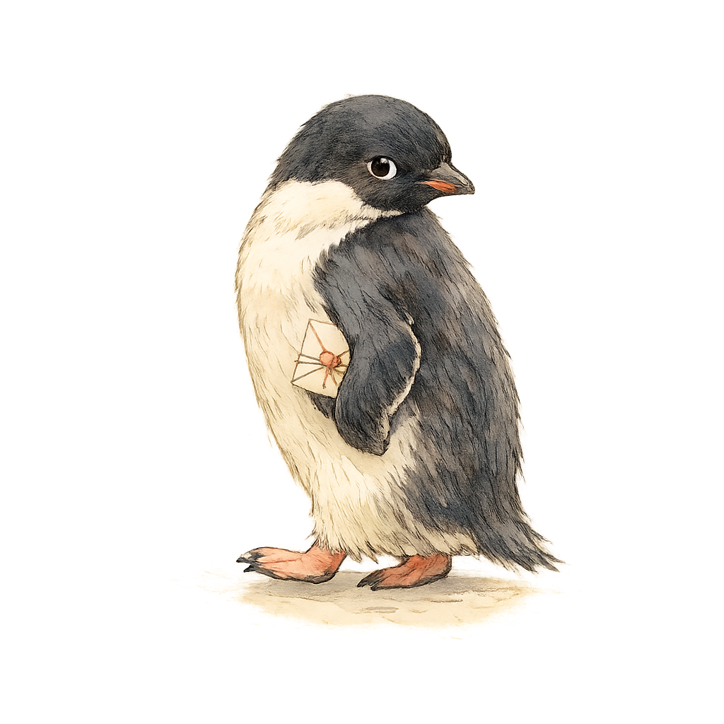好き避けペンギンのイラスト